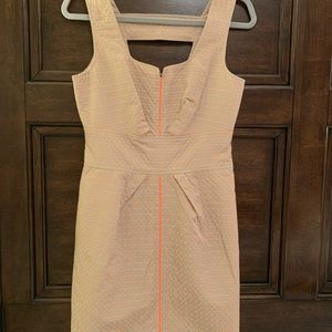 Orange/Beige Fitted Dress, Size 2